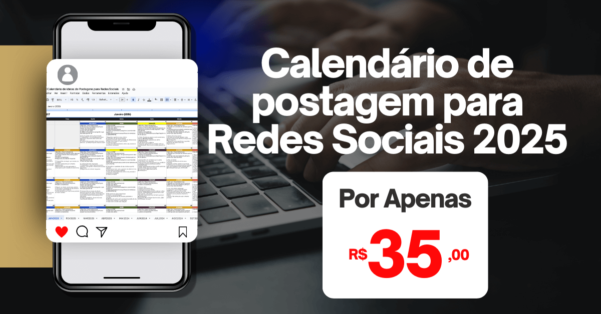 calendário de postagem para redes sociais 2025