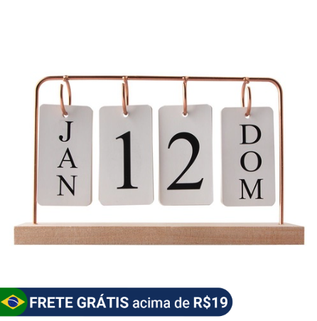 calendario permanente de mesa madeira